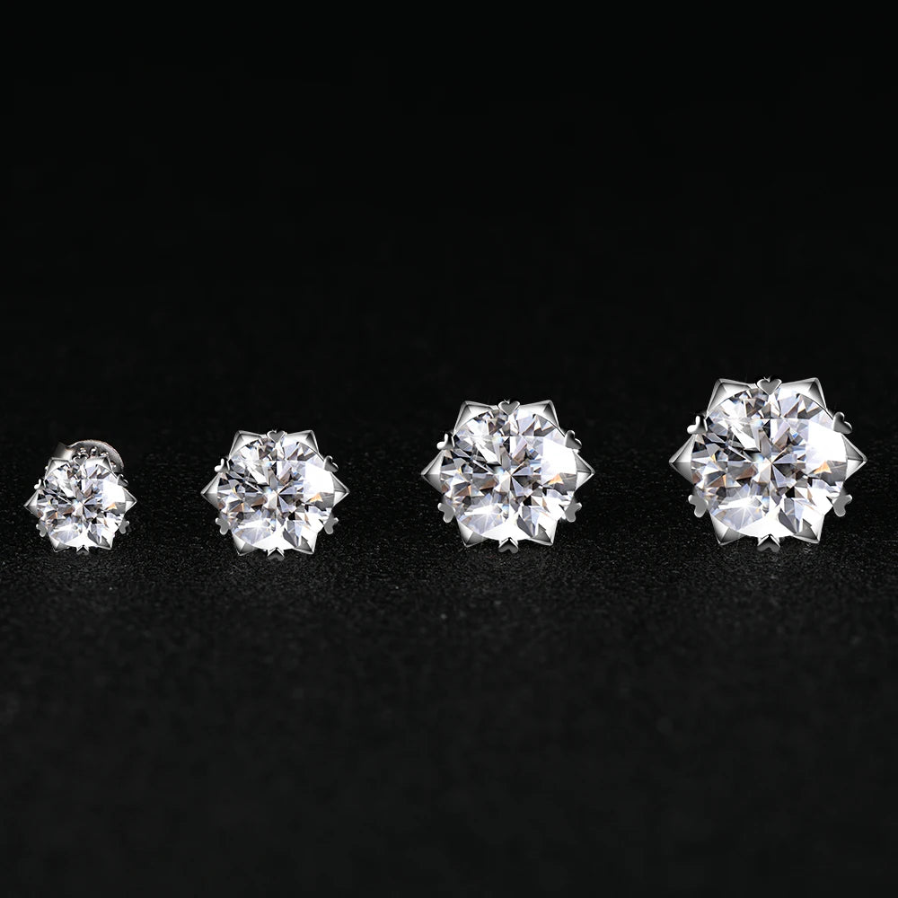 silver moissanite stud earrings stylish simple stud infinity jewelry for a versatile and chic look