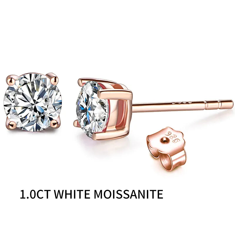 gold moissanite halo earrings minimalist stud with stone in the middle infinity diamond jewellery for understated luxury
