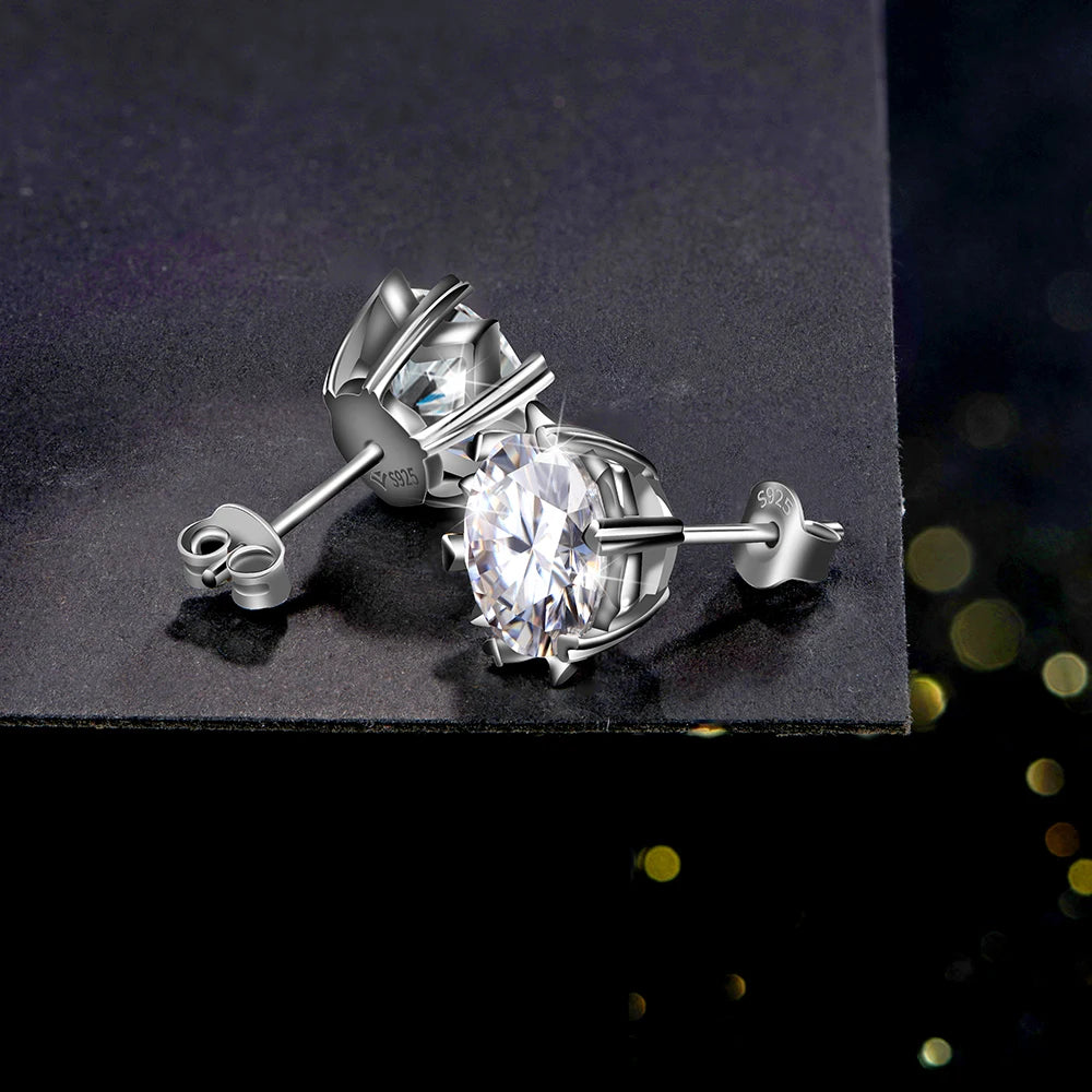 silver moissanite earrings subtle and elegant simple stud infinity diamond jewellery for a luxurious touch