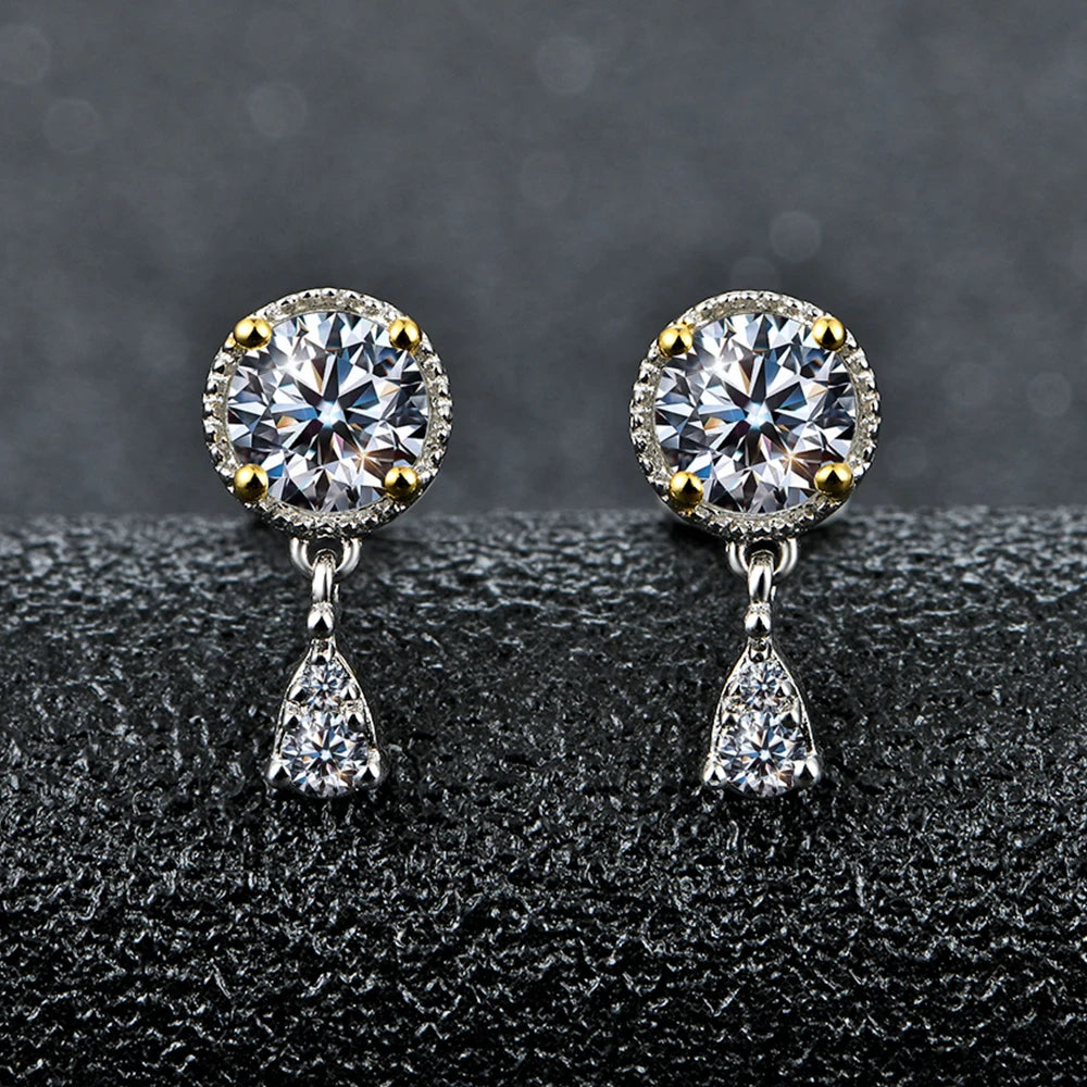silver moissanite earrings elegant clepsydra drop design moissanites for a timeless and sophisticated look