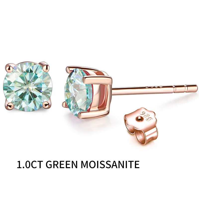 gold moissanite earrings delicate minimalist stud with stone in the middle infinity diamond jewellery for a subtle touch
