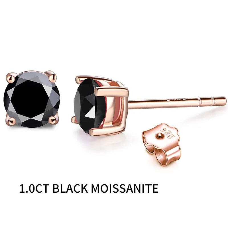 gold moissanite stud earrings polished minimalist stud with stone in the middle infinity diamond jewellery for a sophisticated look