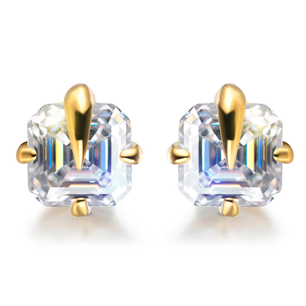 Brilliant alternative Asscher cut diamond stud earrings for a refined style.