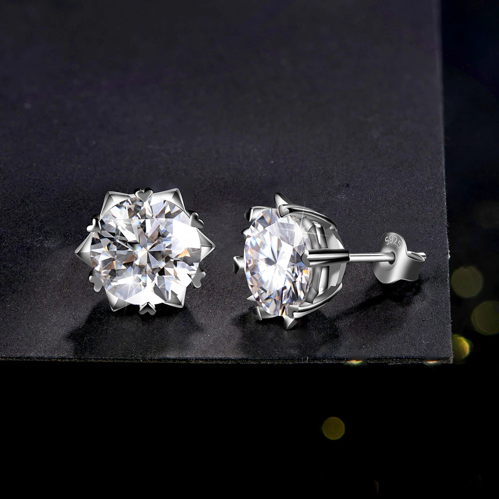 silver moissanite earrings sleek and polished simple stud gram moissanite for effortless sophistication