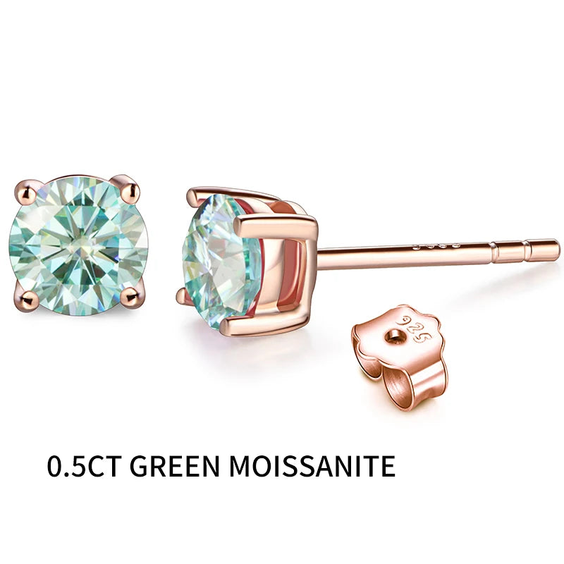 gold moissanite stud earrings refined minimalist stud with stone in the middle infinity diamond jewellery for a polished look