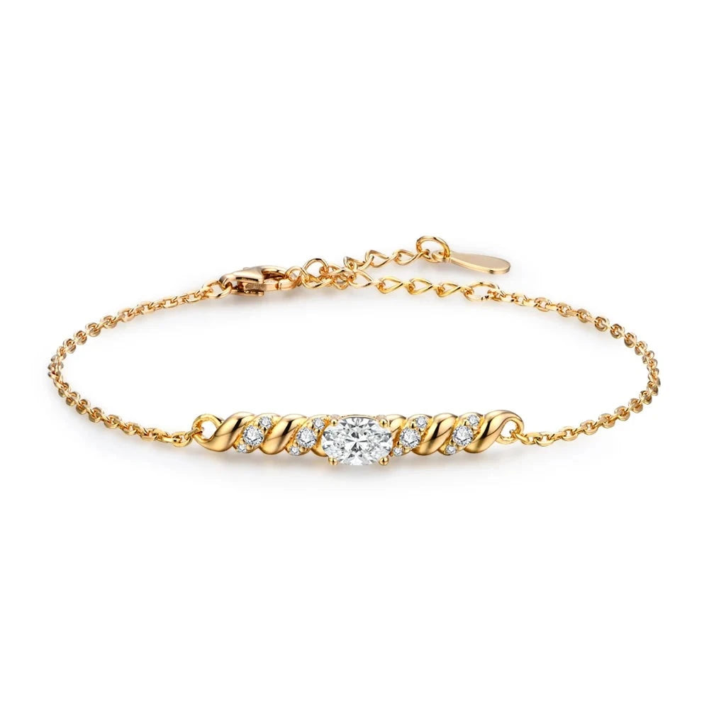 Minimalist classic diamond bracelet with moissanite stones