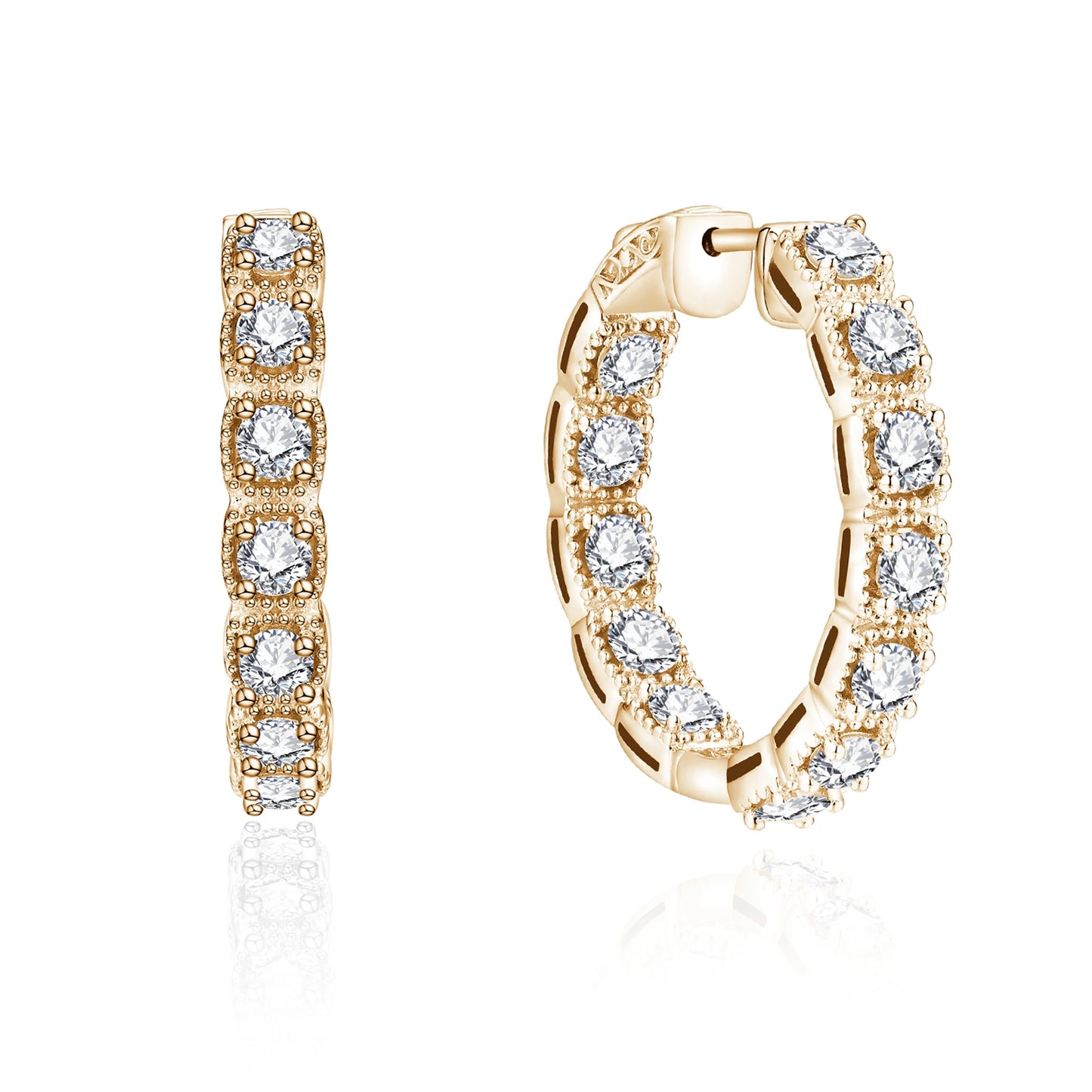 stylish gold moissanite hoop earrings for a bold and elegant statement.