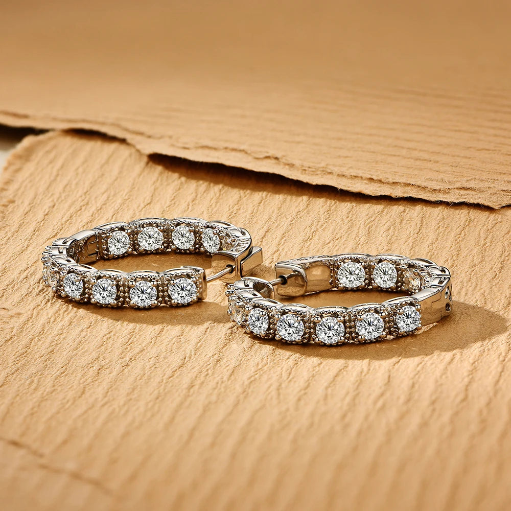 stylish gold moissanite hoop earrings for a bold and elegant statement.