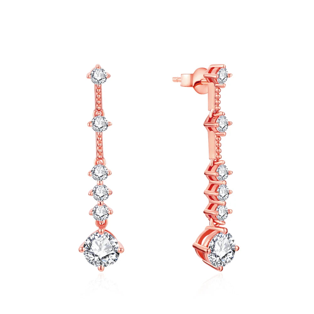 glamorous rose gold moissanite earrings for a bold yet sophisticated statement.