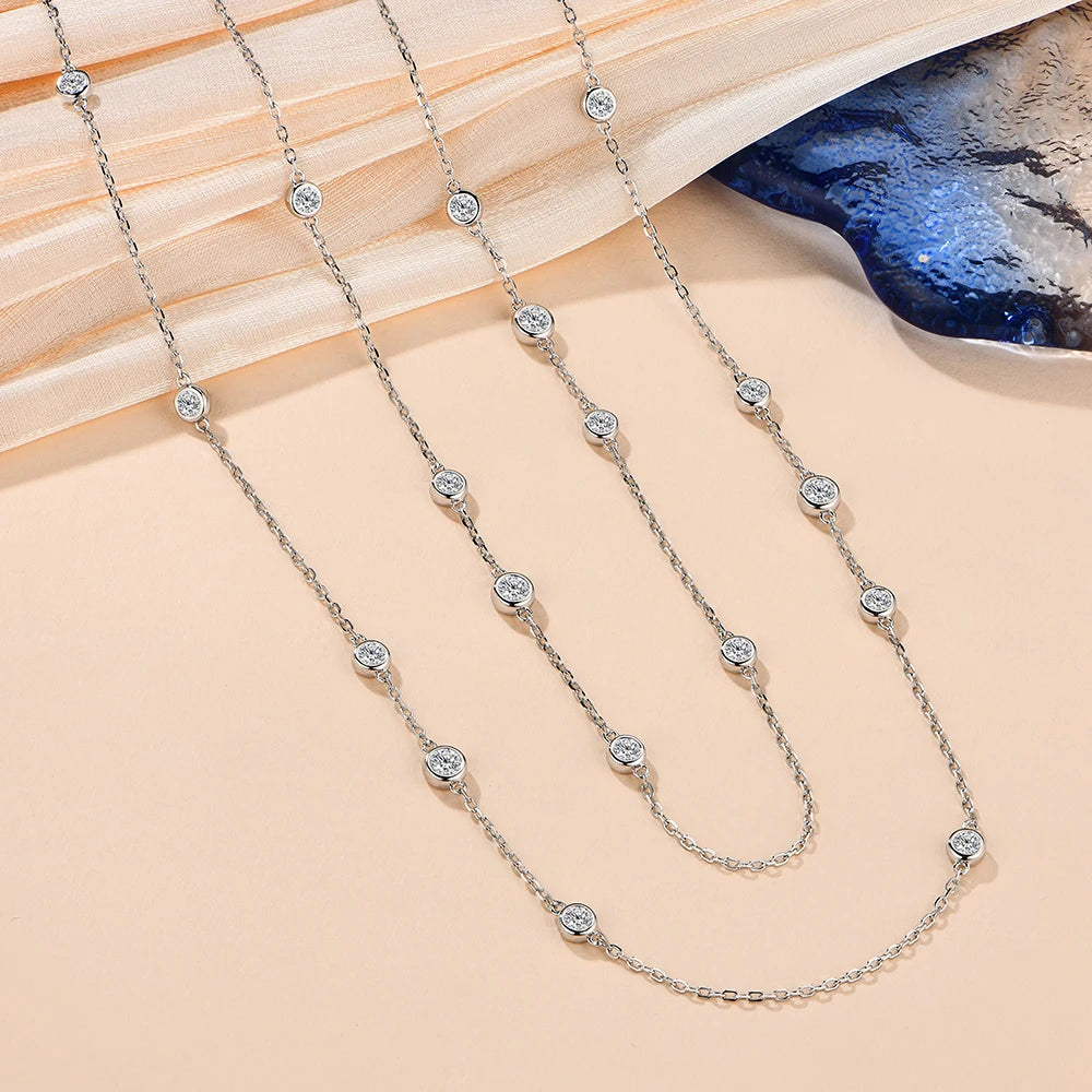 london brilliance duette moissanite necklace - oxford jewellery™