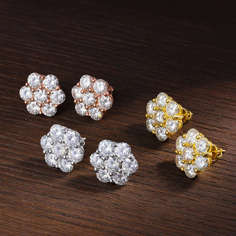 silver moissanite earrings with brilliant sparkle gram moissanite for timeless elegance