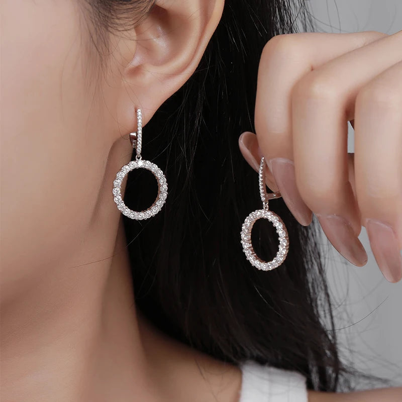 silver moissanite cluster earrings elegant drop earrings with multi small moissanite stones lab created diamonds for a sparkling touch