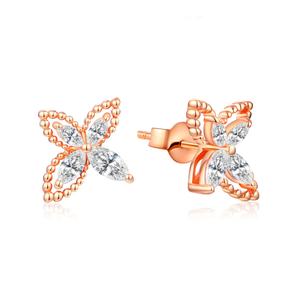 gold moissanite earrings bold stud shaped as a robin infinity jewelry for a glamorous touch