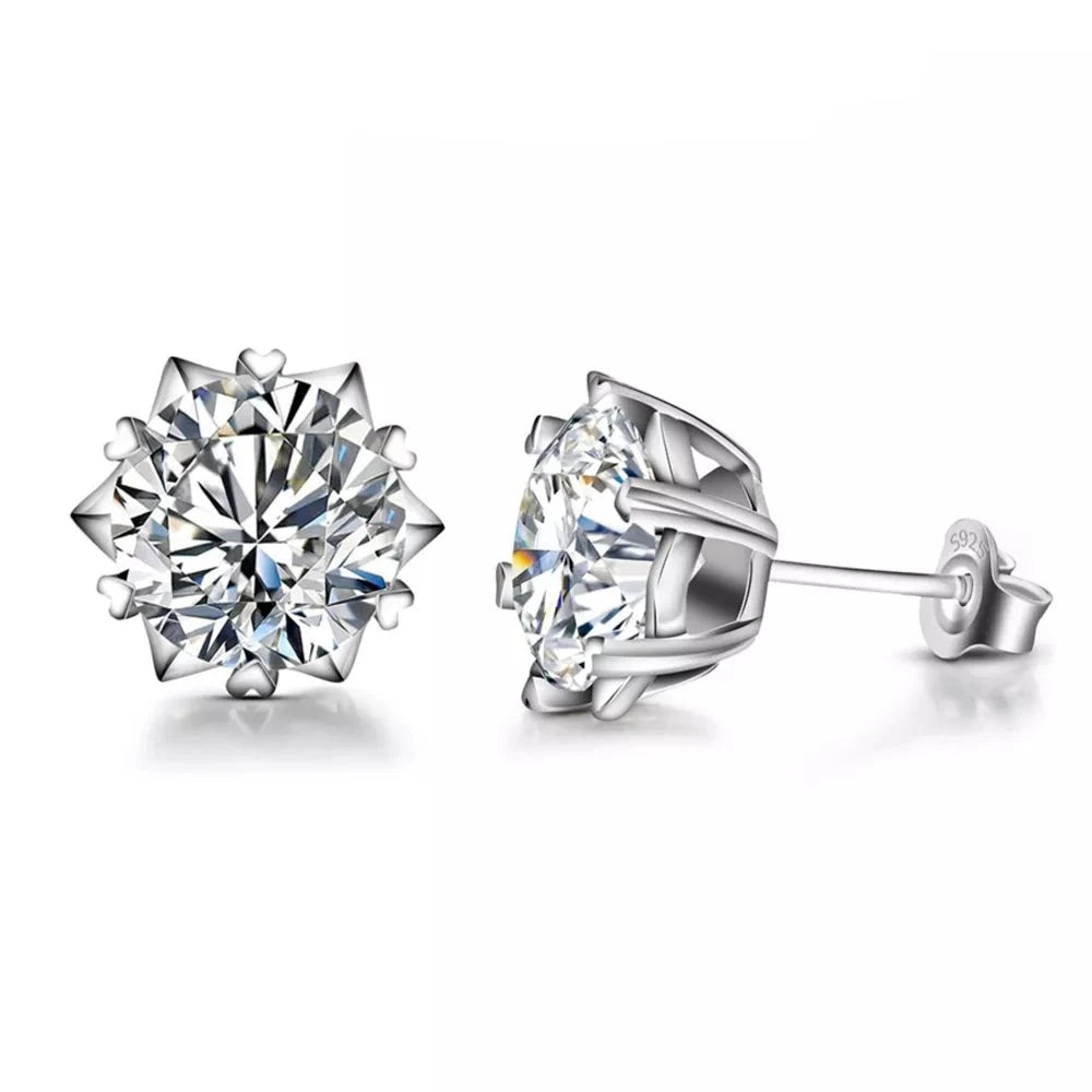 silver moissanite earrings simple stud design gram moissanite for a timeless everyday look