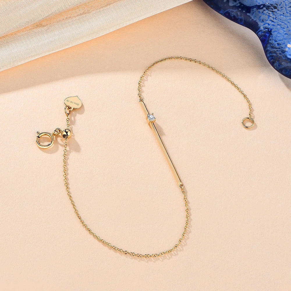 close-up of a gold diamond bracelet