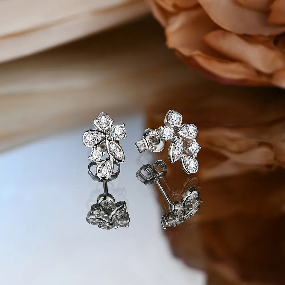 silver moissanite earrings luxurious sparkle with multi cut stones gram moissanite for a polished look
