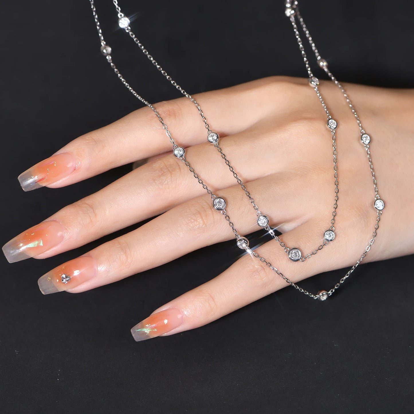 london brilliance duette moissanite necklace - oxford jewellery™