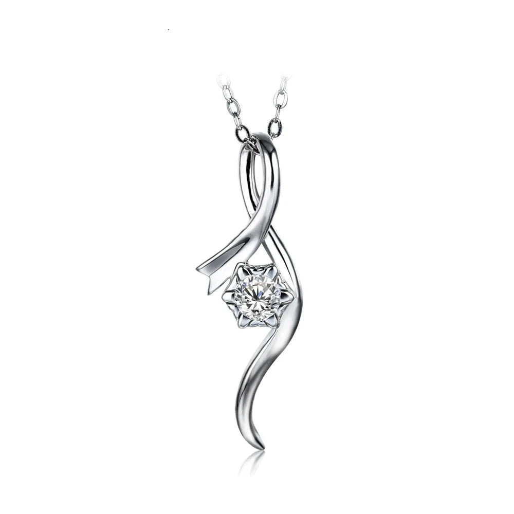 London Silk Ribbon Moissanite Necklace - Oxford Jewellery™