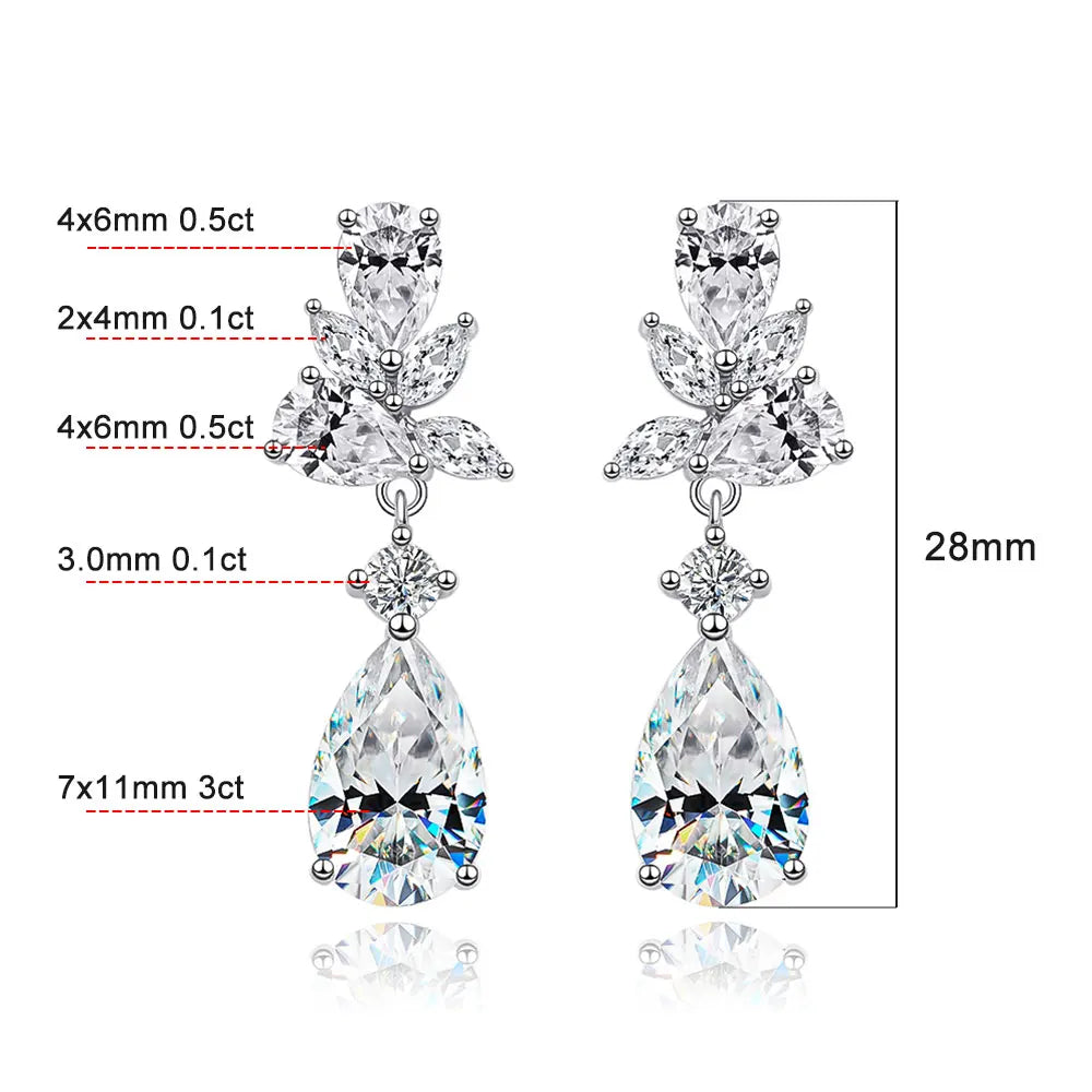 silver moissanite vintage earrings classic floral drop earrings perfect for brides gram moissanite for a timeless bridal look