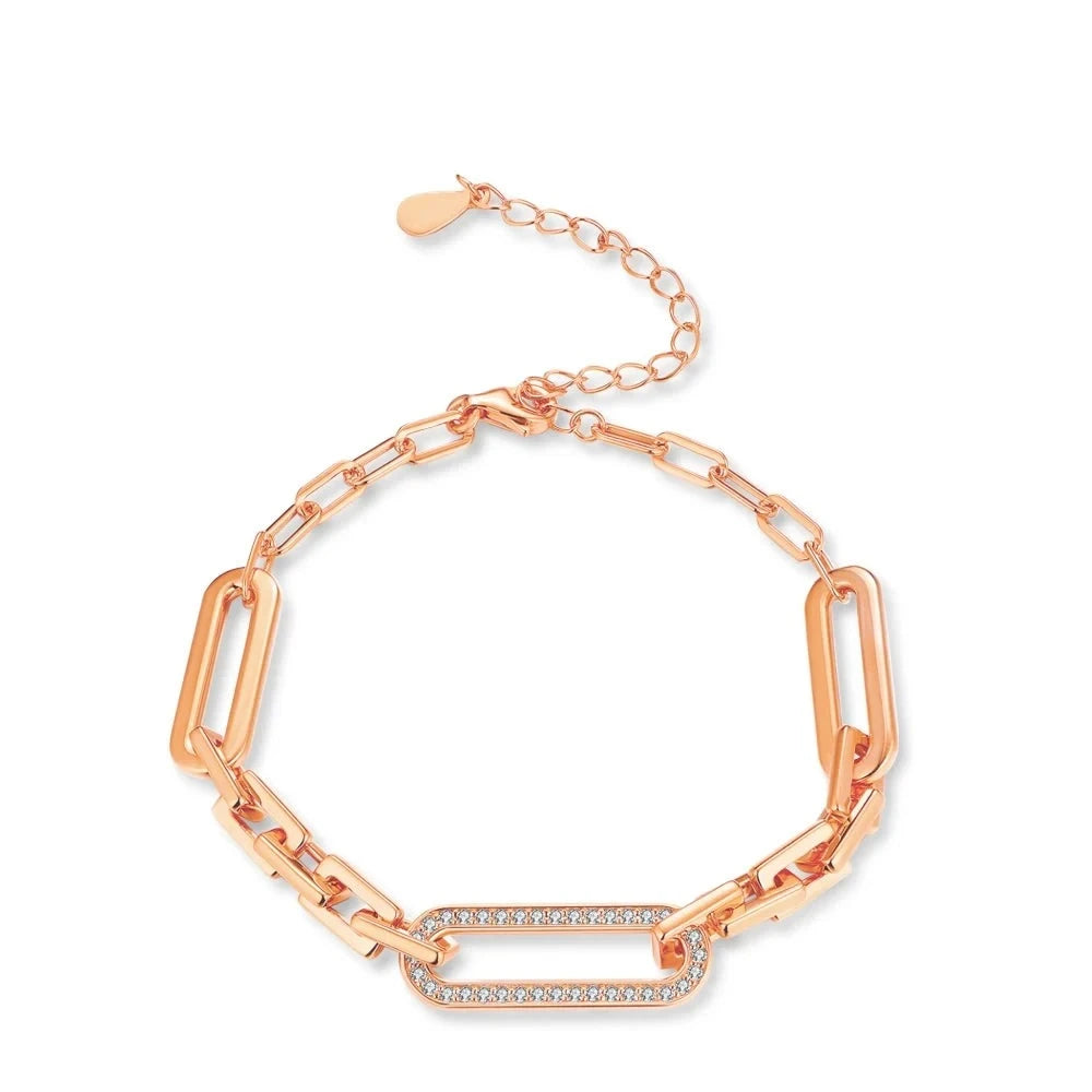 Rose Gold bracelet with sparkly moissanites