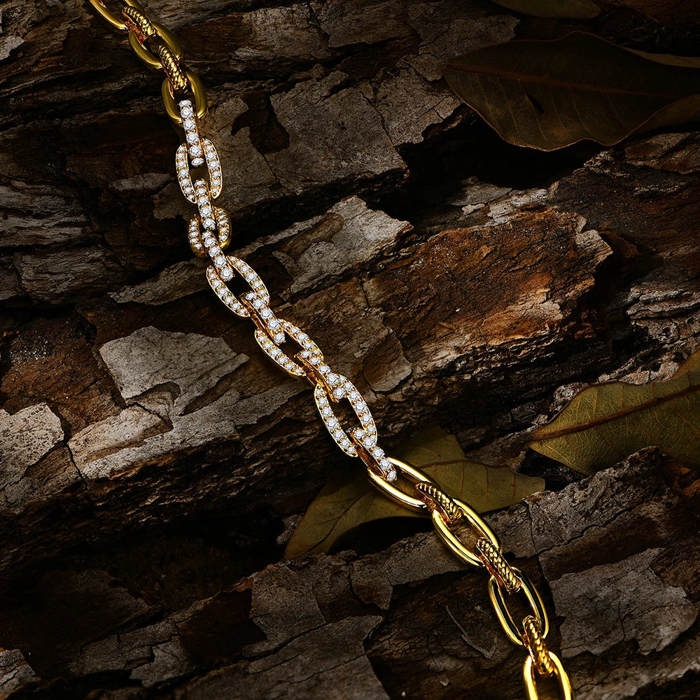 Diamond bracelet on a minimalist background to showcase its unique features