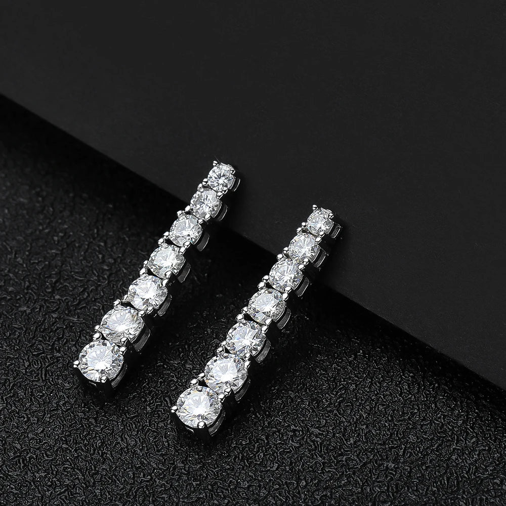 High-quality lab grown moissanite diamond earrings, an ethical and dazzling alternative to mined diamonds.