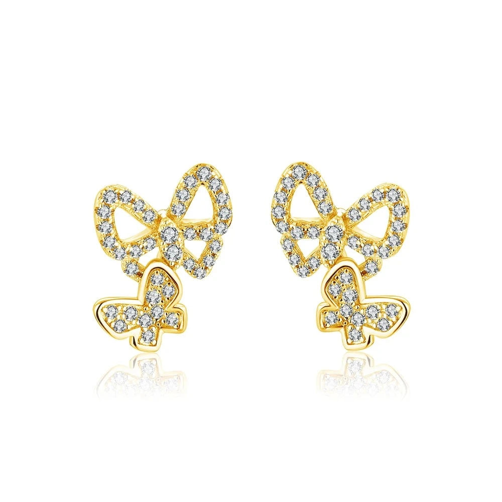 Delicate moissanite earrings featuring finely set micro-moissanite gems.