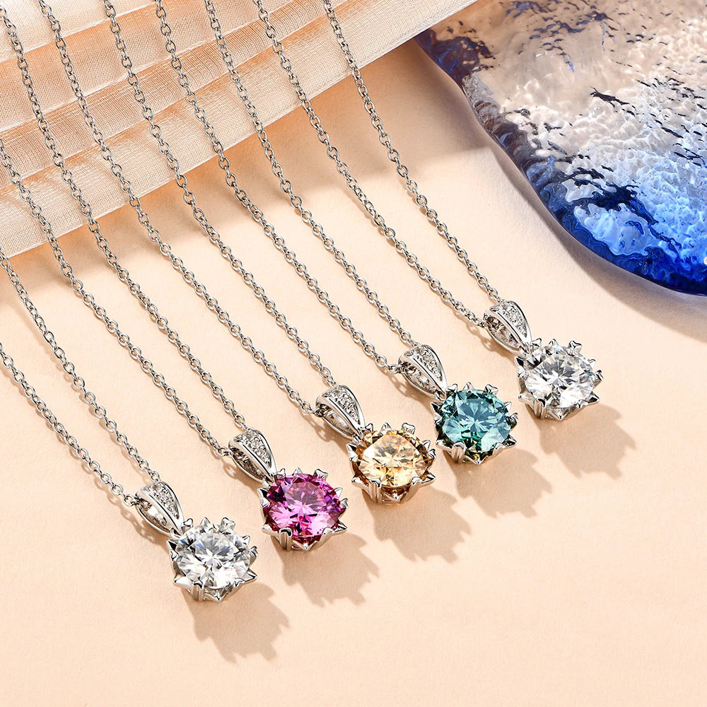 London Rainbow Colourful Moissanite Necklace - Oxford Jewellery™