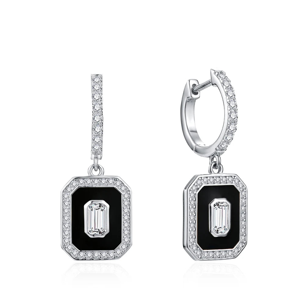 Stylish silver moissanite earrings for a sophisticated statement.
