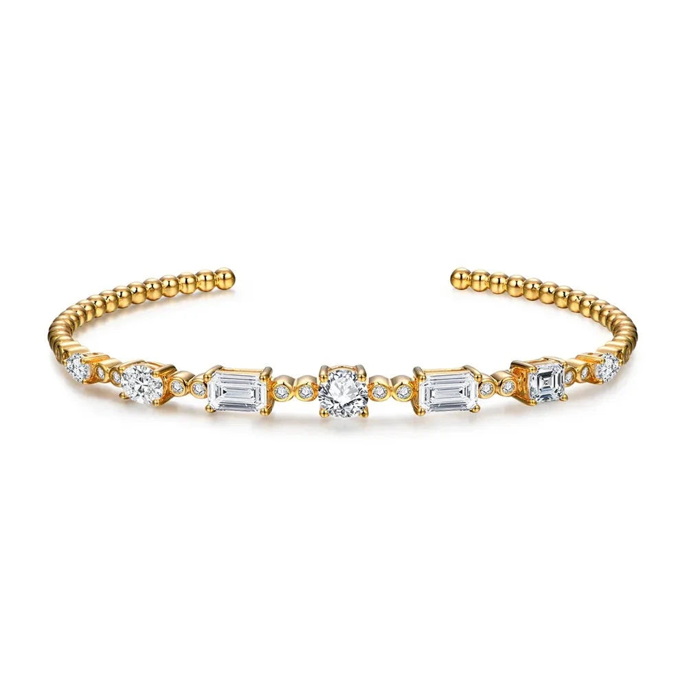gold bracelet with lab created diamonds