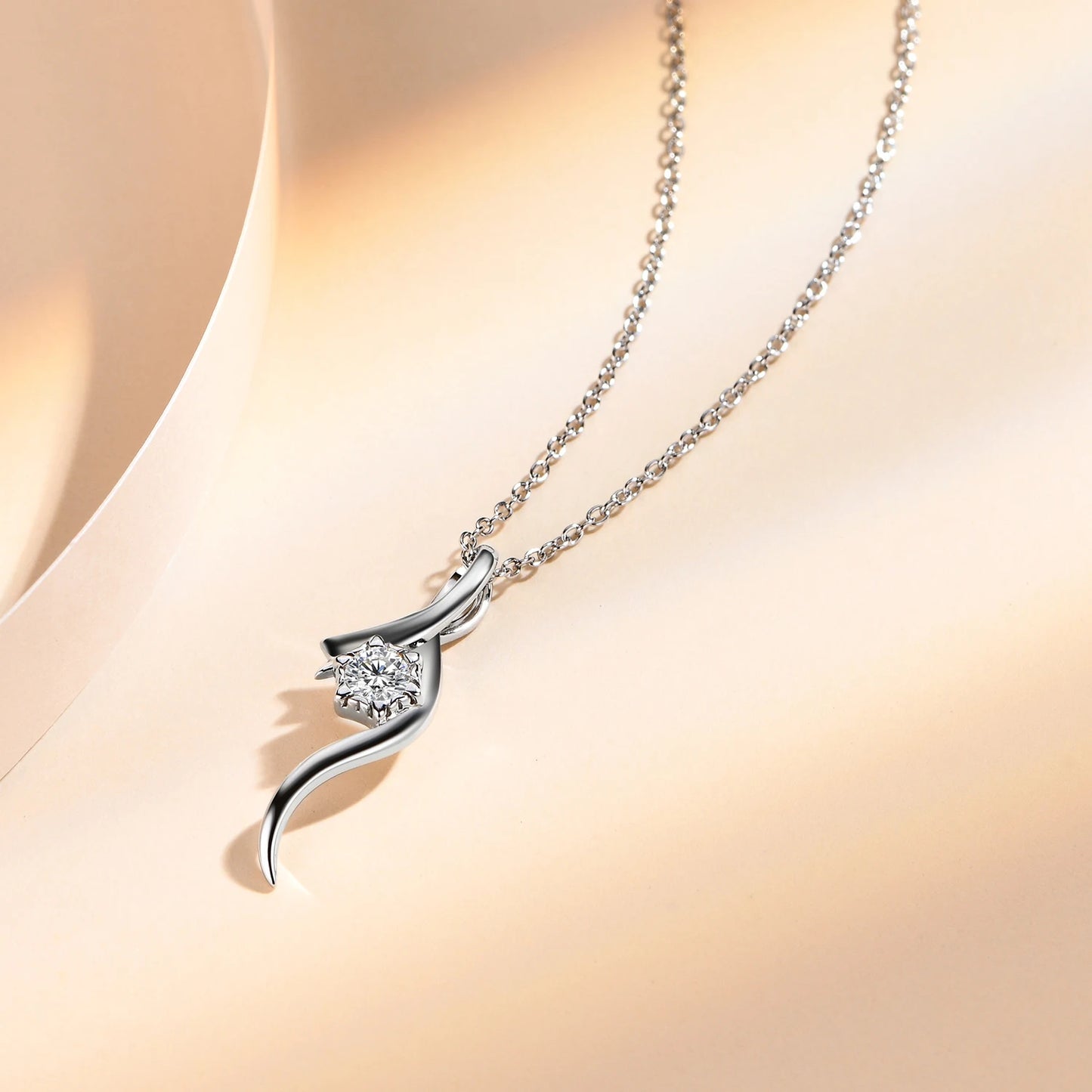 London Silk Ribbon Moissanite Necklace - Oxford Jewellery™