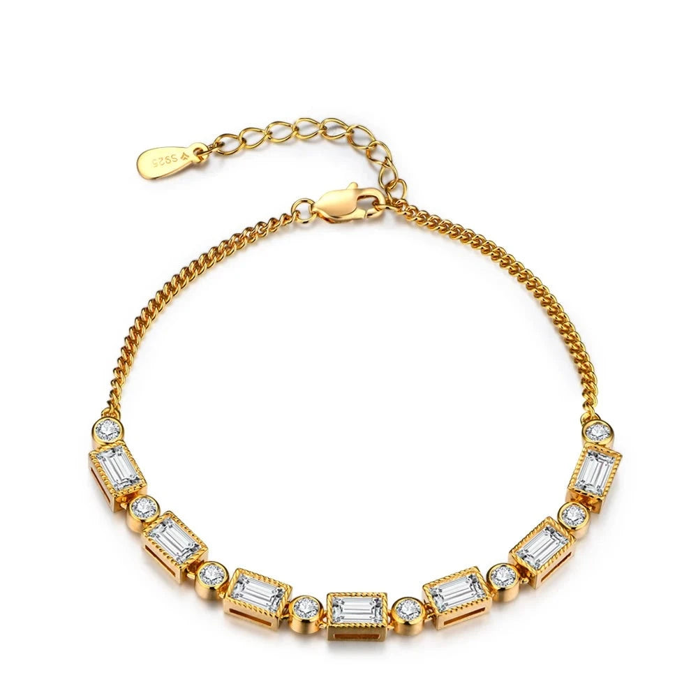 A delicate gold diamond bracelet, ideal for both casual and formal occasions.