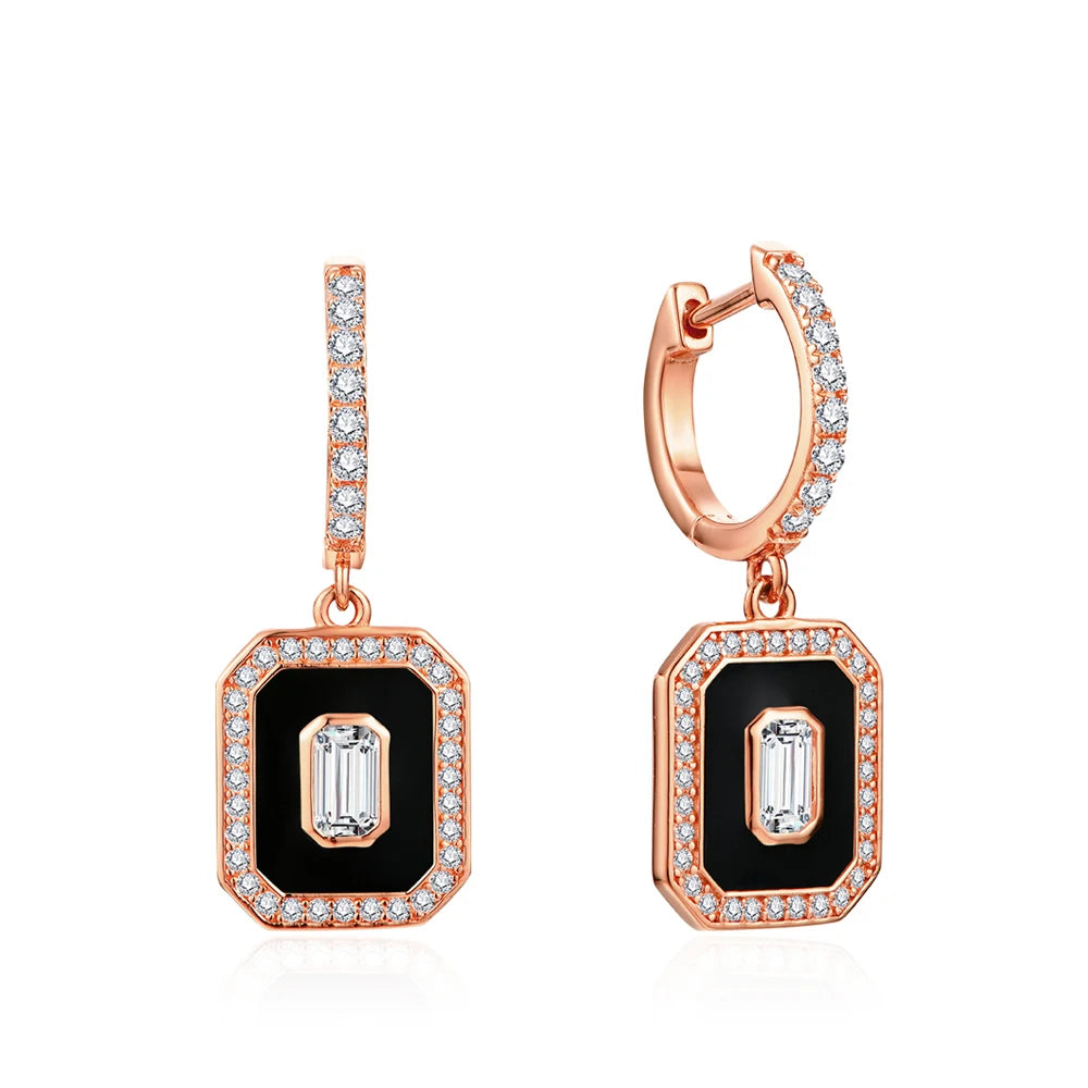 Rose Gold Moissanite Earrings for Women