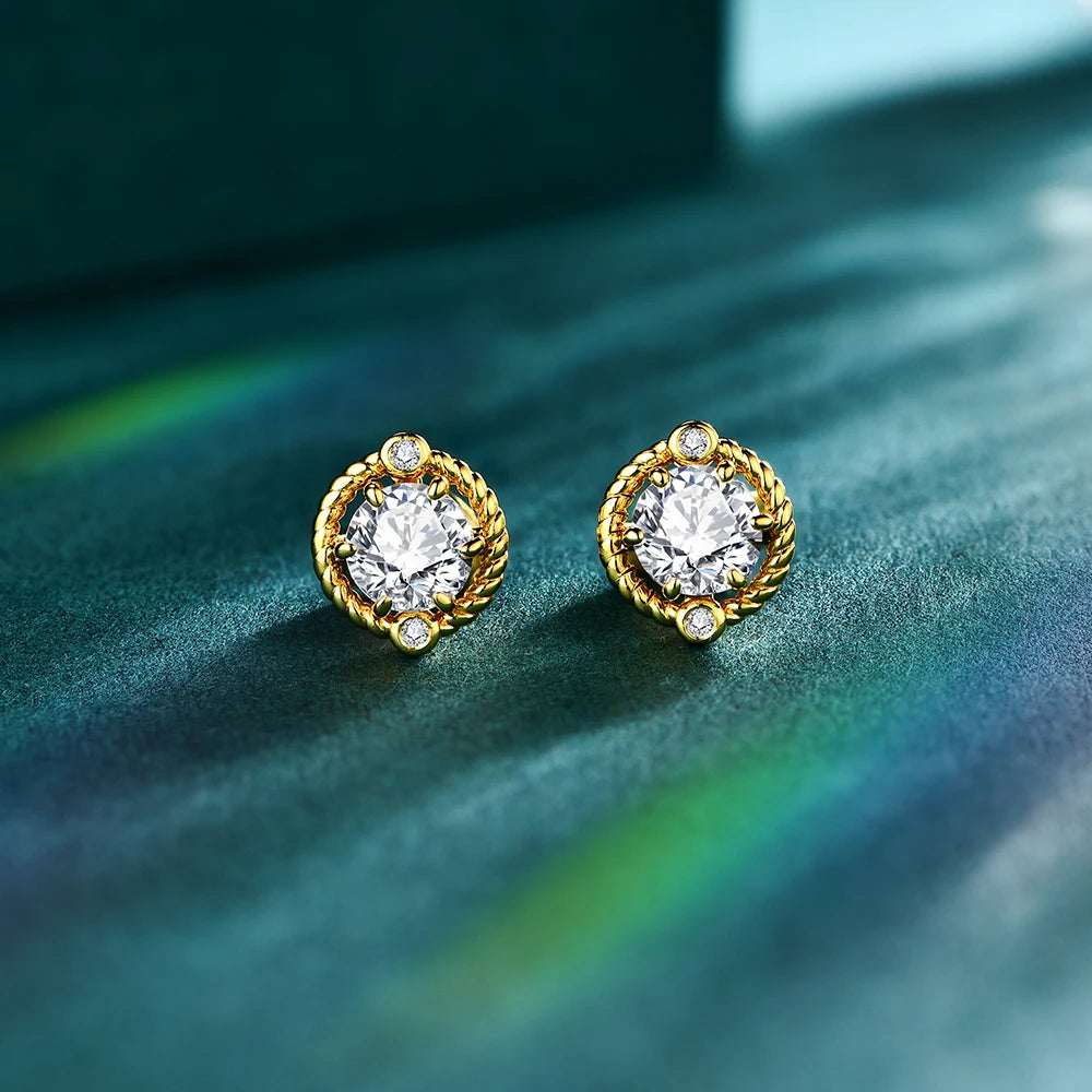 minimalist silver moissanite huggie earrings for effortless elegance.