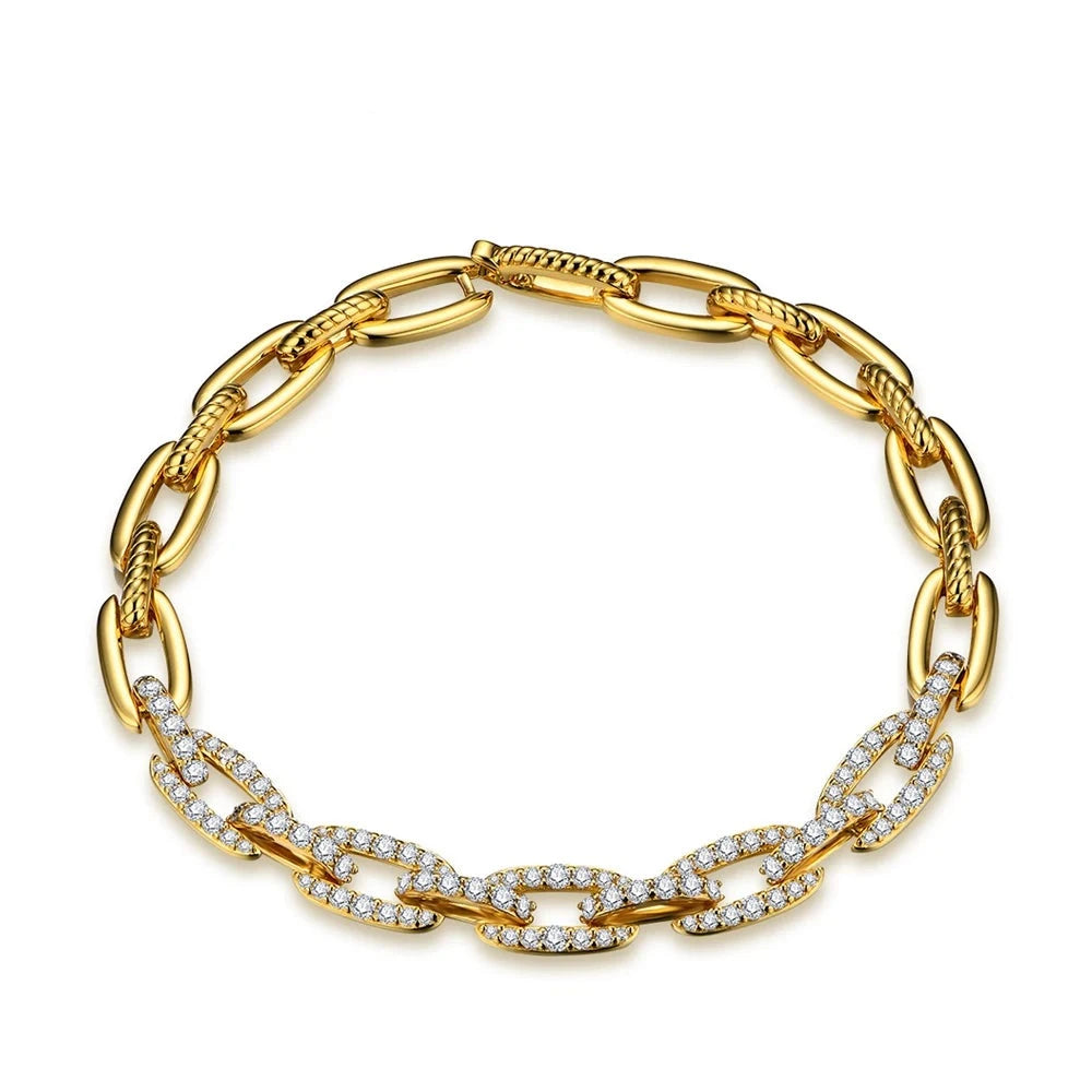 Gold Bracelet featuring moissanite stones