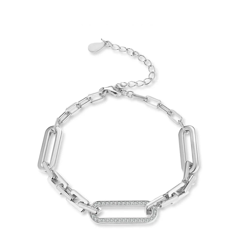 Moissanite bracelet featuring lab created diamonds