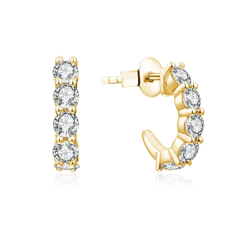 silver moissanite vintage earrings crafted with a classic loop pattern gram moissanite for timeless charm