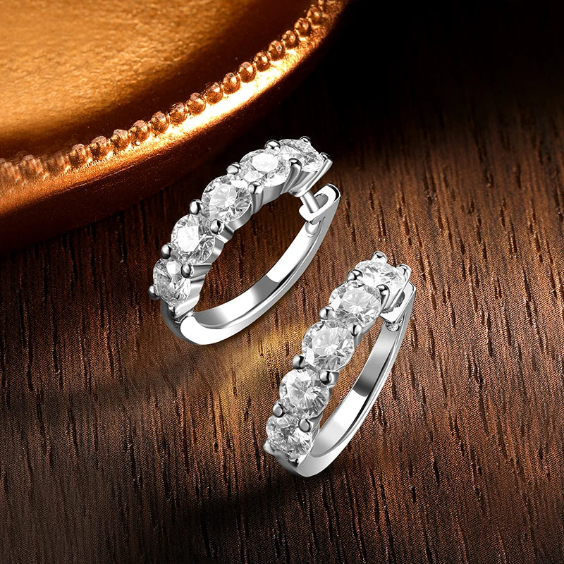 silver moissanite earrings subtle minimalist hoops lab created diamonds for a sophisticated style