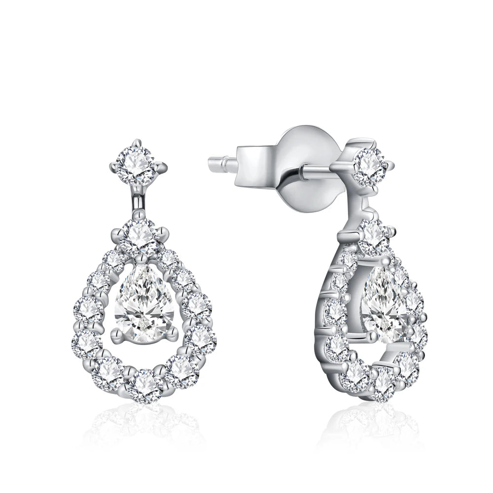 Thoughtful moissanite earrings for women, a perfect anniversary present.