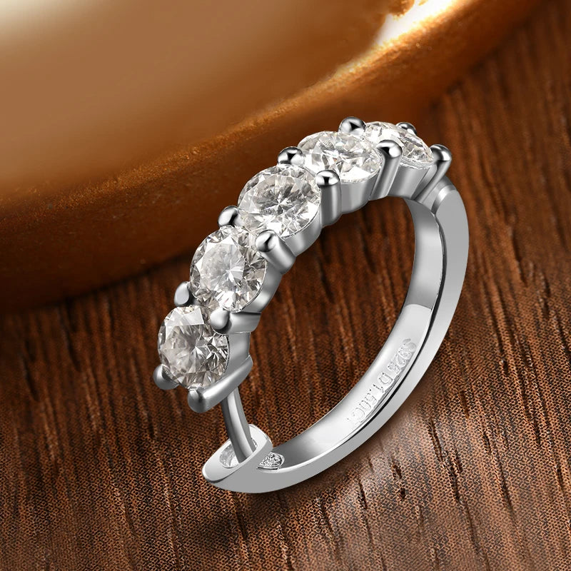 silver moissanite earrings modern minimalist hoops infinity diamond jewellery for a refined touch