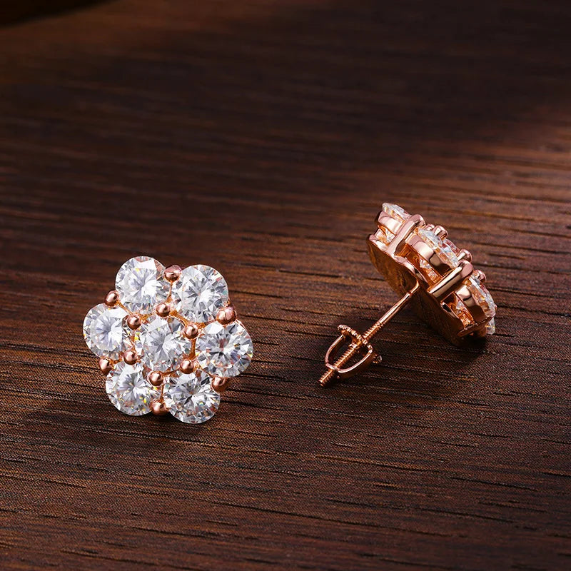 silver moissanite earrings with radiant lab created diamonds for a sustainable luxury choice