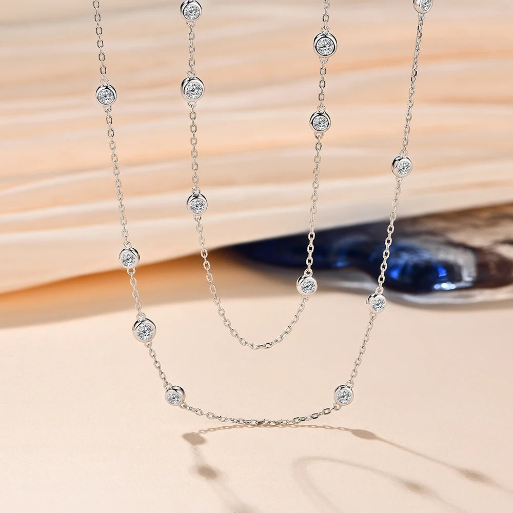 london brilliance duette moissanite necklace - oxford jewellery™