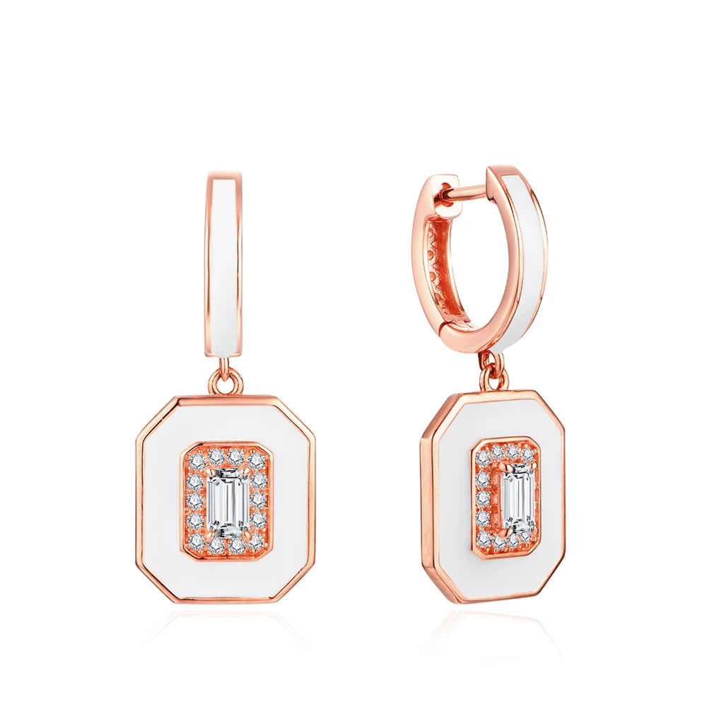 gold moissanite statement earrings bold white drop with main middle stone surrounded by smaller stones infinity jewelry for a glamorous touch
