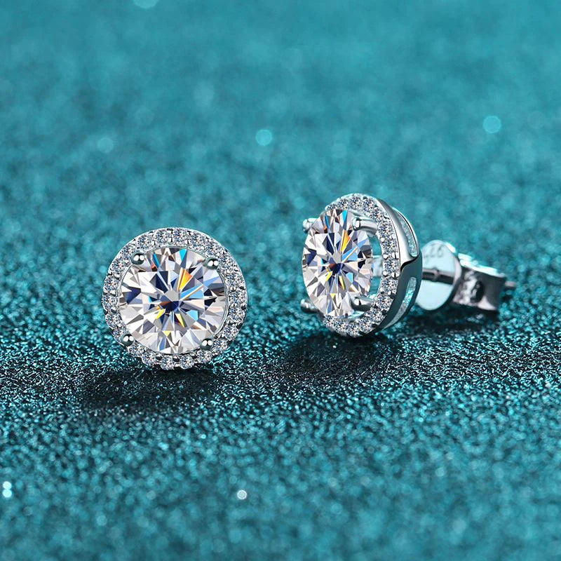 sparkling moissanite stud earrings for wife