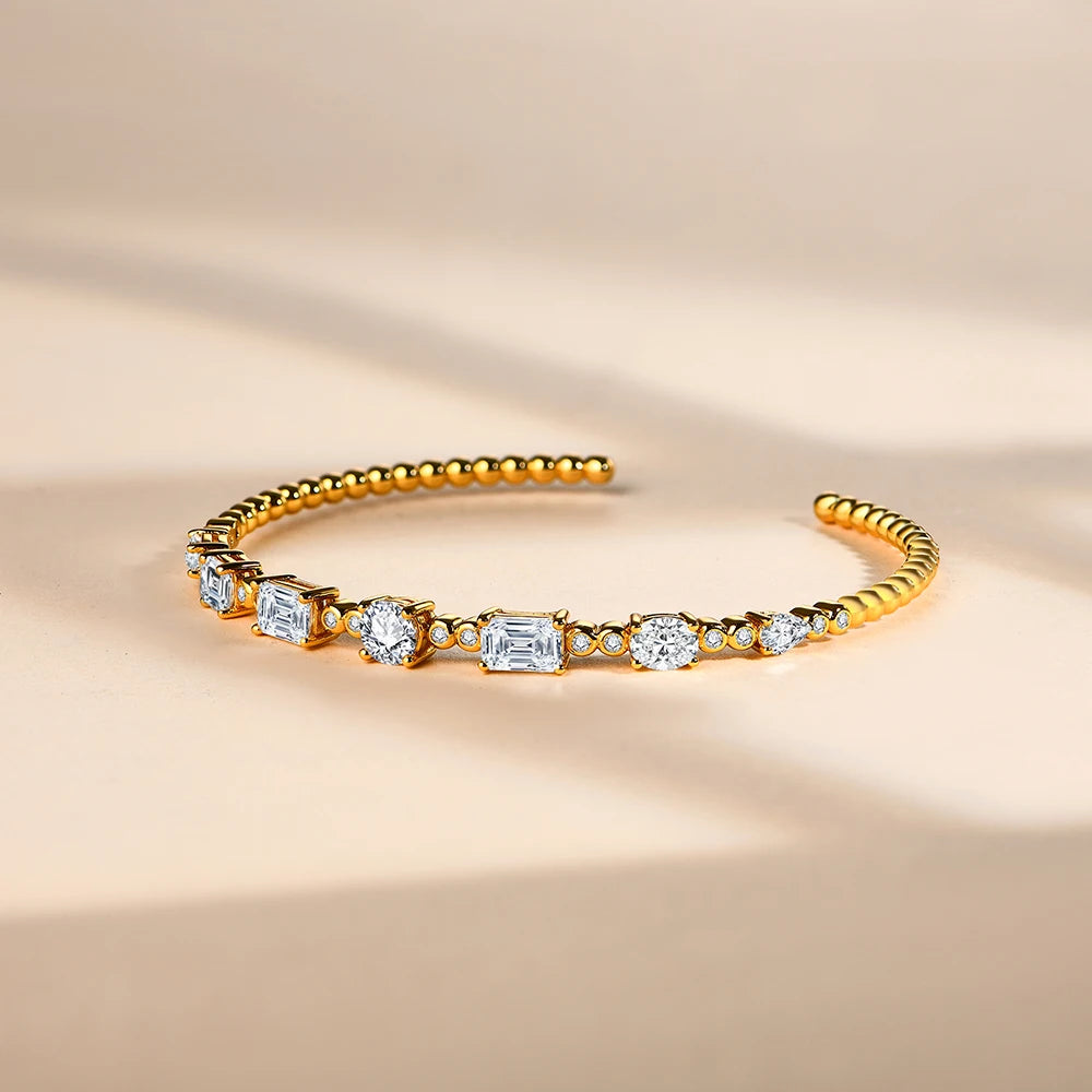 gold diamond bracelet with lab diamonds