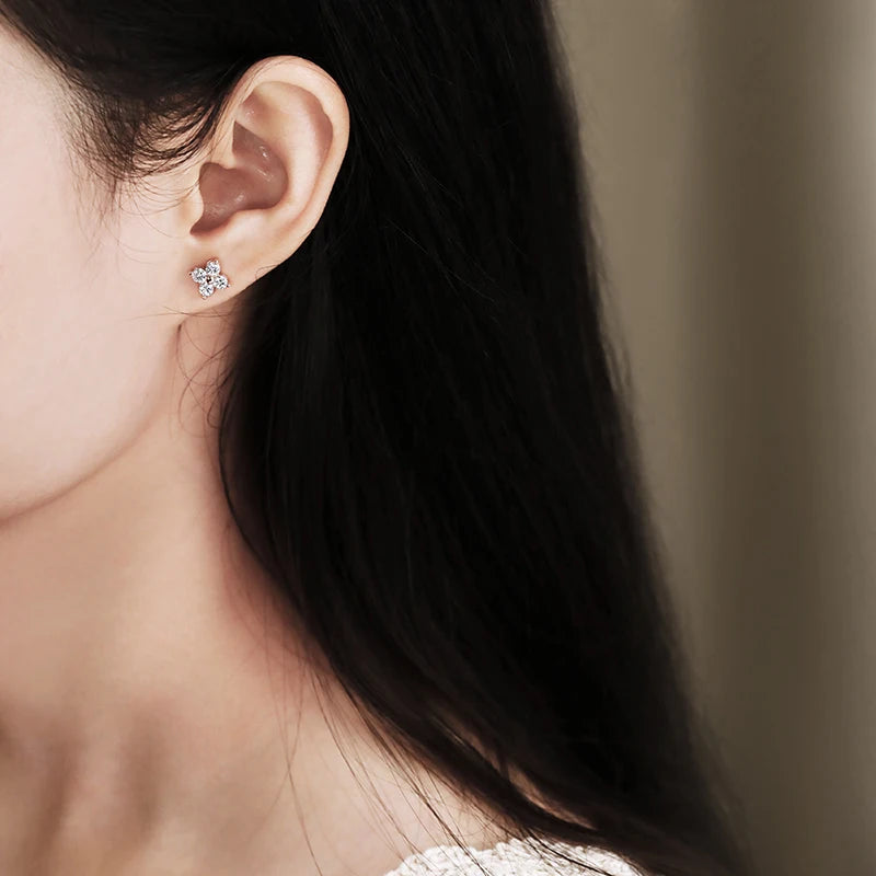 britannia square moissanite stud earrings - oxford jewellery™