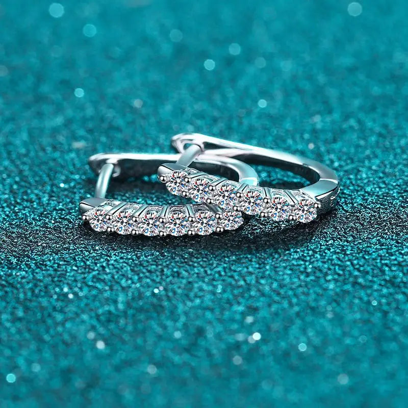 Eye-catching silver moissanite earrings for a bold and elegant look.