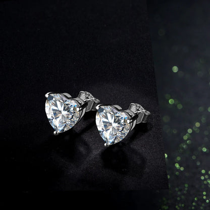 Regal Heartstone Moissanite Stud Earrings - Oxford Jewellery™