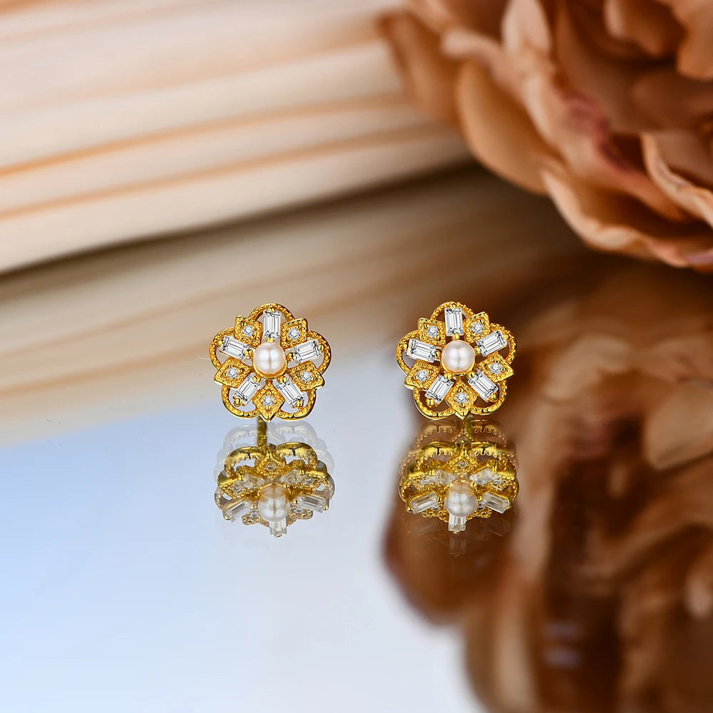 english rosebud delight moissanite earrings - oxford jewellery™