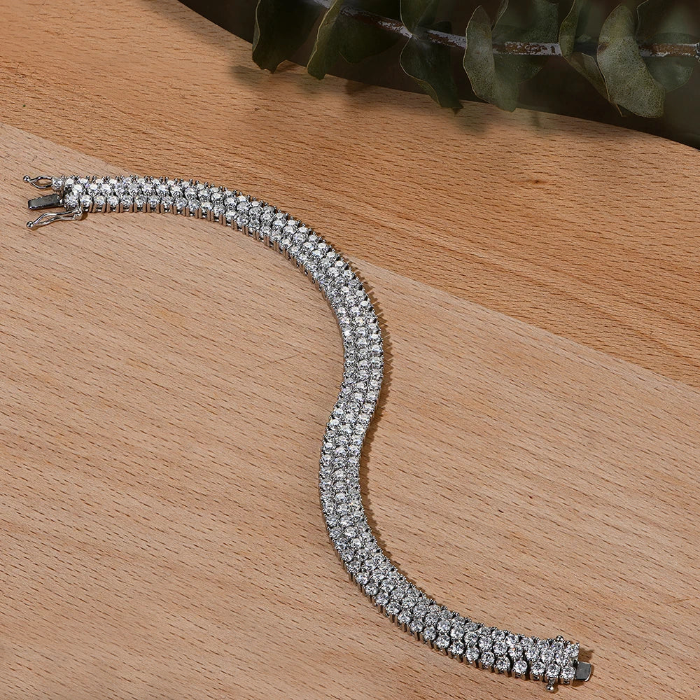 victorian triple-strand moissanite bracelet - oxford jewellery™